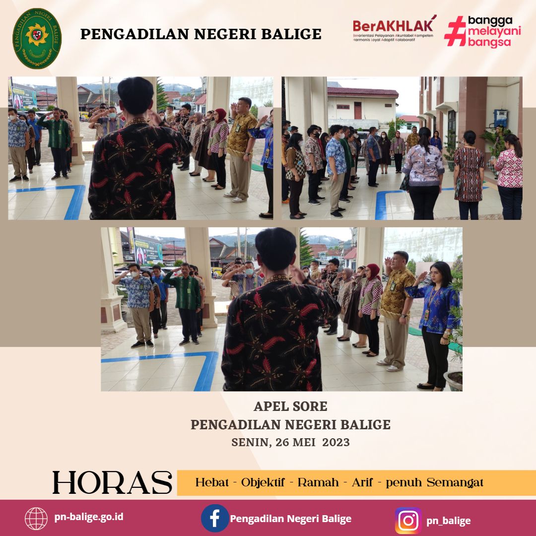 Apel JUMAT Sore PN Balige,  26 MEI  2023